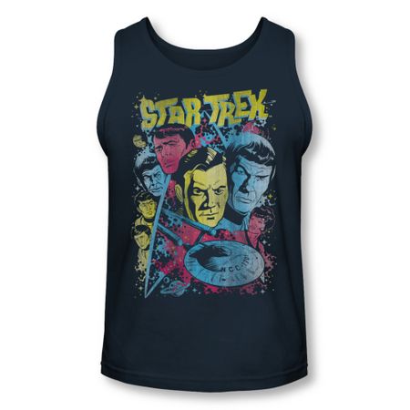 Star Trek Shirt Tank Top Comic Illustration Navy Tanktop