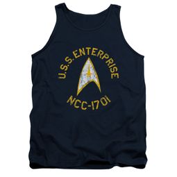 Star Trek Shirt Tank Top Distressed NCC-1701 Navy Tanktop