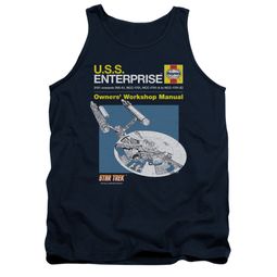 Star Trek Shirt Tank Top Enterprise Manual Navy Tanktop