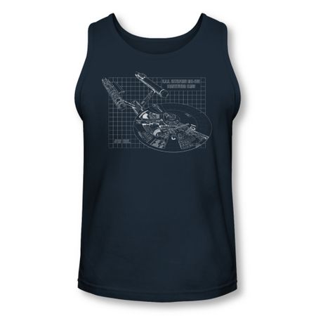 Star Trek Shirt Tank Top Enterprise Prints Navy Tanktop