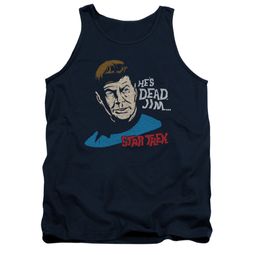 Star Trek Shirt Tank Top He's Dead Jim Navy Tanktop