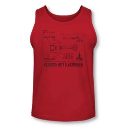 Star Trek Shirt Tank Top Klingon Battlecruiser Red Tanktop