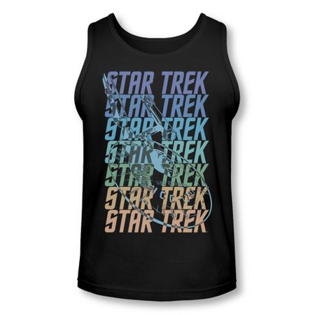 Star Trek Shirt Tank Top Multi Logo Black Tanktop
