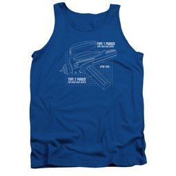 Star Trek Shirt Tank Top Phaser Prints Royal Blue Tanktop