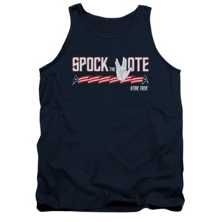 Star Trek Shirt Tank Top Spock The Vote Navy Tanktop