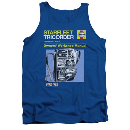 Star Trek Shirt Tank Top Tricorder Manual Royal Blue Tanktop
