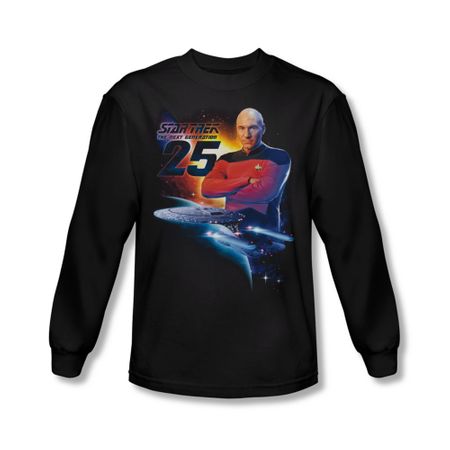 Star Trek Shirt The Next Gen 25 Long Sleeve Black Tee T-Shirt