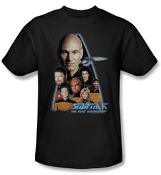 Star Trek Shirt The Next Generation Adult Black Tee T-Shirt