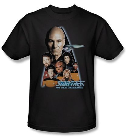 Star Trek Shirt The Next Generation Adult Black Tee T-Shirt