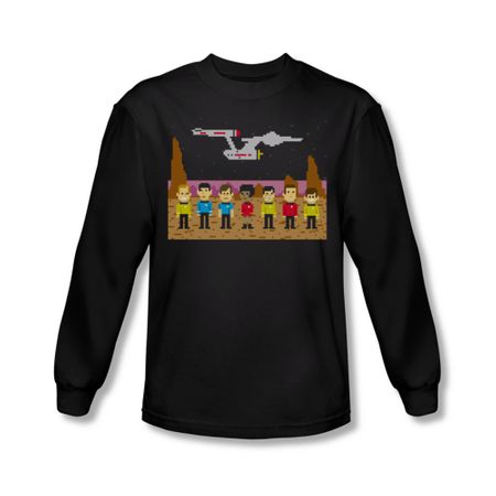 Star Trek Shirt Tos Trexel Crew Long Sleeve Black Tee T-Shirt