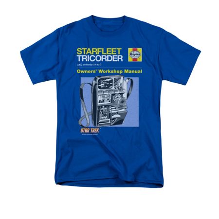 Star Trek Shirt Tricorder Manual Royal Blue T-Shirt