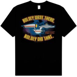 Star Trek T-shirt - Boldly Went There Enterprise Adult Black