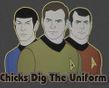 Star Trek T-shirt - Chicks Dig The Uniform Adult Charcoal