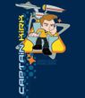 Star Trek T-shirt - Kirk Captain's Chair Adult Navy Blue