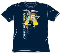 Star Trek T-shirt - Kirk Captain's Chair Adult Navy Blue