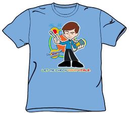 Star Trek T-shirt - McCoy Check Your Vitals Adult Carolina Blue