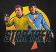 Star Trek T-shirt - Phasers Ready Adult Kirk Spock Black