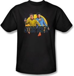 Star Trek T-shirt - Phasers Ready Adult Kirk Spock Black