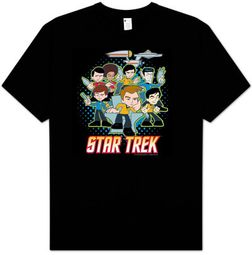 Star Trek T-shirt - Quogs Collage Classic Crew Cartoon Adult Black