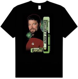 Star Trek T-shirt - Riker The Next Generation Adult Black