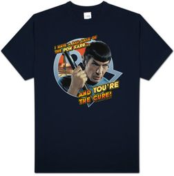 Star Trek T-shirt - TV Show Spock Pon Far Adult Navy Blue