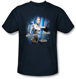 Star Trek T-shirt - Voyager Seven Of Nine Adult Navy