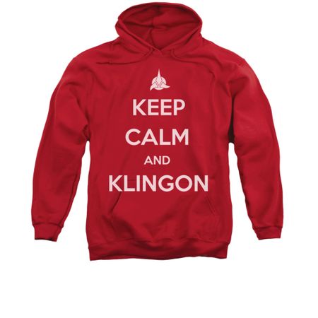 Star Trek - The Next Generation Hoodie Sweatshirt Calm Klingon Red Adult Hoody Sweat Shirt