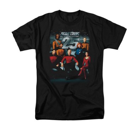 Star Trek - The Next Generation Shirt 25th Anniversary Adult Black Tee T-Shirt