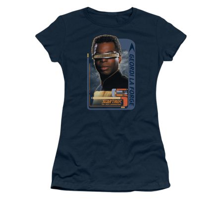 Star Trek - The Next Generation Shirt Juniors Geordi Laforge Navy Tee T-Shirt