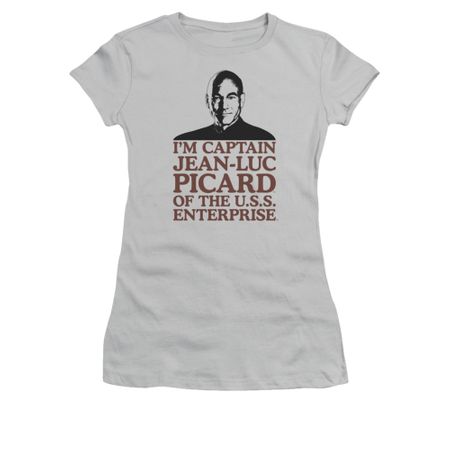 Star Trek - The Next Generation Shirt Juniors I'm Captain Silver Tee T-Shirt