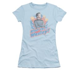 Star Trek - The Next Generation Shirt Juniors Shut Up Wesley Light Blue Tee T-Shirt