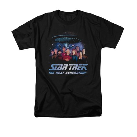 Star Trek - The Next Generation Shirt Space Group Adult Black Tee T-Shirt