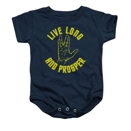 Star Trek - The Original Series Baby Romper Live Long Hand Navy Infant Babies Creeper