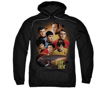 Star Trek - The Original Series Hoodie Sweatshirt Heart Of The Enterprise Black Adult Hoody Sweat Shirt