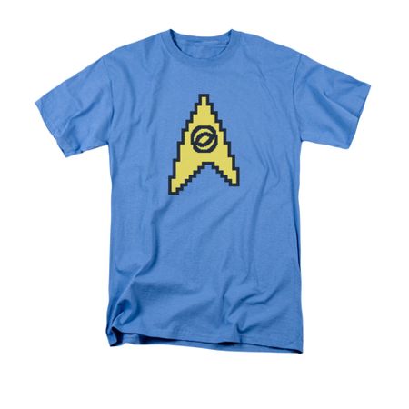 Star Trek - The Original Series Shirt 8 Bit Science Adult Carolina Blue Tee T-Shirt