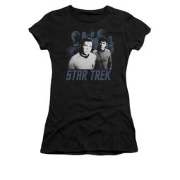 Star Trek - The Original Series Shirt Juniors Kirk Spock And Company Black Tee T-Shirt Star Trek - The Original Series Shirt Juniors Kirk Spock And Company Black Tee T-Shirt
