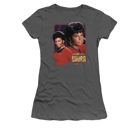 Star Trek - The Original Series Shirt Juniors Lieutenant Uhura Charcoal Tee T-Shirt
