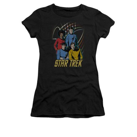 Star Trek - The Original Series Shirt Juniors Warp Factor 4 Black Tee T-Shirt