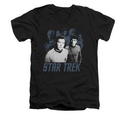 Star Trek - The Original Series Shirt Slim Fit V Neck Kirk Spock And Company Black Tee T-Shirt Star Trek - The Original Series Shirt Slim Fit V Neck Kirk Spock And Company Black Tee T-Shirt