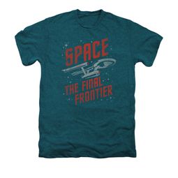 Star Trek - The Original Series Shirt Space Travel Adult Deep Teal Heather Tee T-Shirt