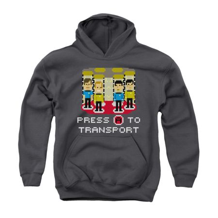 Star Trek - The Original Series Youth Hoodie Press A To Transport Charcoal Kids Hoody