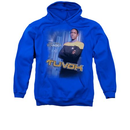 Star Trek - Voyager Hoodie Sweatshirt Tuvok Royal Blue Adult Hoody Sweat Shirt