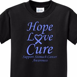 Stomach Cancer Hope Love Cure Kids T-shirt