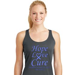 Stomach Cancer Hope Love Cure Ladies Dry Wicking Racerback Stomach Cancer Hope Love Cure Ladies Dry Wicking Racerback