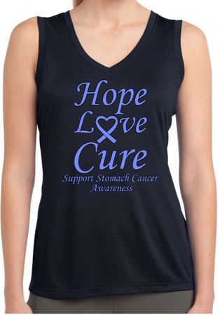Stomach Cancer Hope Love Cure Ladies Dry Wicking Tank Top