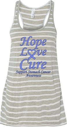 Stomach Cancer Hope Love Cure Ladies Flowy Racerback