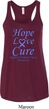 Stomach Cancer Hope Love Cure Ladies Flowy Racerback