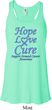 Stomach Cancer Hope Love Cure Ladies Flowy Racerback