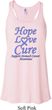 Stomach Cancer Hope Love Cure Ladies Flowy Racerback