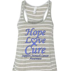 Stomach Cancer Hope Love Cure Ladies Flowy Racerback Stomach Cancer Hope Love Cure Ladies Flowy Racerback